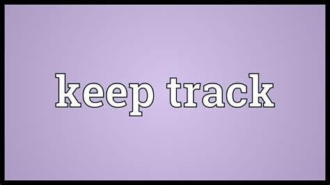 keep track meaning
